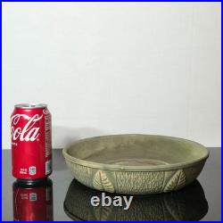 Vintage Red Wing Pottery 10 USA Green Leaf Textured Console Bowl Planter