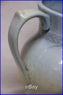 Vintage Red Wing Pottery Blue White Lily Pitcher Bowl Basin Rumrill Stoneware
