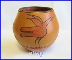 Vintage Rita Salas Shije Kayeiti Zia Indian Polychrome Slip Pottery Bowl Vase