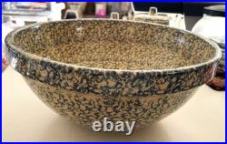 Vintage Robinson Ransbottom Pottery 15in. 10 Quart Large Spongeware Bowl