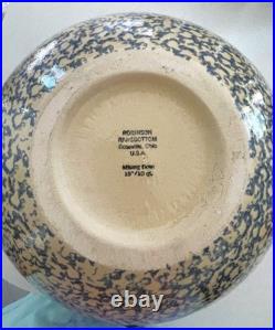 Vintage Robinson Ransbottom Pottery 15in. 10 Quart Large Spongeware Bowl