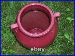 Vintage Robinson Ransbottom Pottery Floor Vase Sand Jar Burgundy #155 USA 18