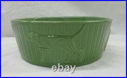 Vintage Robinson Ransbottom Pottery Roseville Dog Bowl Mint Green Dish (AL)
