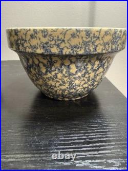 Vintage Robinson Ransbottom RRP Blue Spongeware Mixing Bowl Set Roseville OH