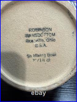 Vintage Robinson Ransbottom RRP Blue Spongeware Mixing Bowl Set Roseville OH