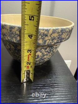 Vintage Robinson Ransbottom RRP Blue Spongeware Mixing Bowl Set Roseville OH