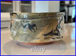 Vintage Ron Meyers Studio Art Earthenware Glazed Pottery Tea Bowl Low Bowl