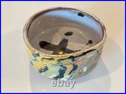 Vintage Ron Meyers Studio Art Earthenware Glazed Pottery Tea Bowl Low Bowl