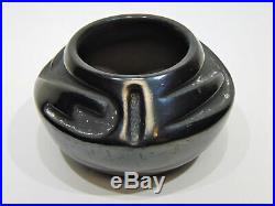 Vintage Rose Cata Gonzales San Ildefonso Pueblo Blackware Black Pottery Bowl Nr