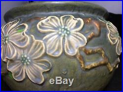 Vintage Roseville Art Pottery Dogwood Textured 3 Pc set Vases Planters Bowls