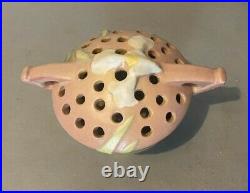 Vintage Roseville Art Pottery Iris Handled Flower Frog