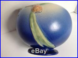 Vintage Roseville Art Pottery Pinecone Blue Bowl261-6
