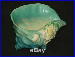 Vintage Roseville Art Pottery Water Lily Conch Shell Planter Bowl #445 USA MCM