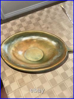 Vintage Roseville Dahlrose Brown Green Art Pottery Console Bowl 1930s Vintage Roseville Dahlrose Brown Green Art Pottery Console Bowl 1930s