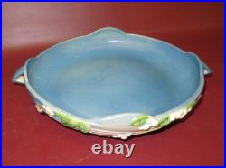 Vintage Roseville Pottery 1BL2-10 Blue Snowberry Two-Handle Console Fruit Bowl