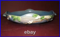 Vintage Roseville Pottery 1BL2-10 Blue Snowberry Two-Handle Console Fruit Bowl
