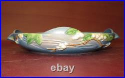 Vintage Roseville Pottery 1BL2-10 Blue Snowberry Two-Handle Console Fruit Bowl