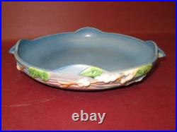 Vintage Roseville Pottery 1BL2-10 Blue Snowberry Two-Handle Console Fruit Bowl