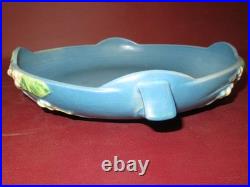 Vintage Roseville Pottery 1BL2-10 Blue Snowberry Two-Handle Console Fruit Bowl