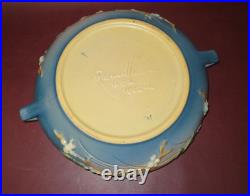 Vintage Roseville Pottery 1BL2-10 Blue Snowberry Two-Handle Console Fruit Bowl