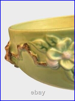 Vintage Roseville Pottery 926-6 Apple Blossom Bowl Branch Handles 6x2
