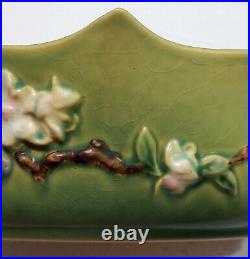 Vintage Roseville Pottery Apple Blossom #331-12 Console Bowl Green 15 1/4