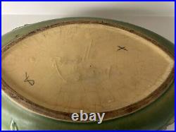 Vintage Roseville Pottery Apple Blossom Pattern 18 Handled Console Planter Bowl
