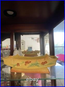 Vintage Roseville Pottery Bittersweet console bowl