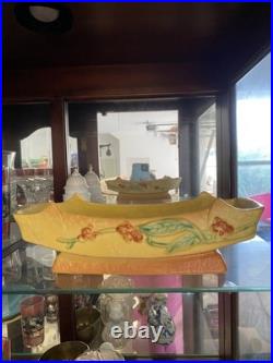 Vintage Roseville Pottery Bittersweet console bowl