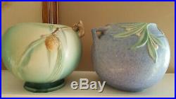 Vintage Roseville Pottery Blue Jardiniere Bowl 6 1/4