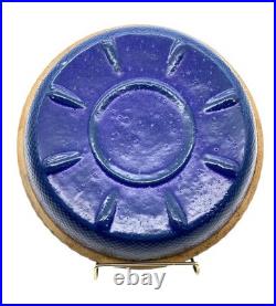 Vintage Roseville Pottery Co Blue Glazed Ceramic Bowl With Embossed Design