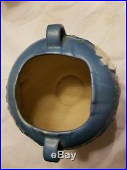 Vintage Roseville Pottery Cosmos Blue Bowl #376-6