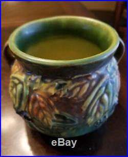 Vintage Roseville Pottery Double-Handled Blackberry Vase #567-4 Green 4 Tall 33