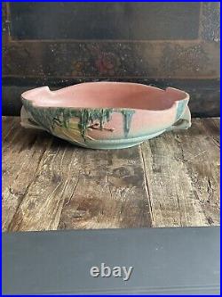 Vintage Roseville Pottery Moss Pattern Console Bowl 293-10 EXCELLENT