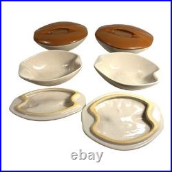 Vintage Roseville Pottery Raymor Covered Bowls by Ben Siebel Set of 4