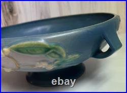 Vintage Roseville Pottery Snowberry iFB10 Fruit Bowl Blue