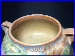 Vintage Roseville Pottery Wisteria Blue 242-4 Rose Bowl Vase Planter VGUC