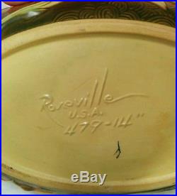 Vintage Roseville U. S. A. Pottery Zephyr Lily Bowl Green and Orange 479-14 Rare