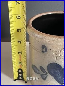 Vintage Rowe Pottery Works Cambridge WI Blue Heart Stoneware Bowl Crock Mug Lot