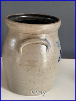 Vintage Rowe Pottery Works Cambridge WI Blue Heart Stoneware Bowl Crock Mug Lot