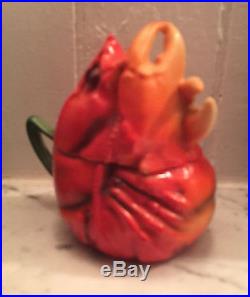 Vintage Royal Bayreuth German Porcelain Lobster Mustard Pot Jam Jar Sugar Bowl