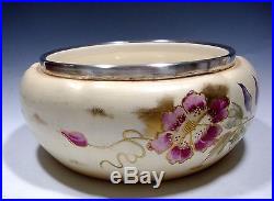 Vintage Royal Bonn Germany Big Round Porcelain Bowl withMetal Ring 10 D x 4 T