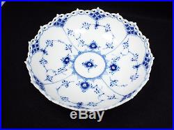Vintage Royal Copenhagen Blue Fluted Full Lace Serving Bowl, #1018, 1st quality