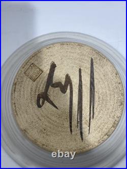 Vintage Ruthann Maze Studio Art Pottery Bowl 7.5 D withHand Painted Iris Design