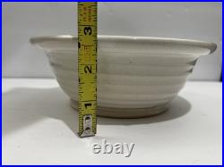 Vintage Ruthann Maze Studio Art Pottery Bowl 7.5 D withHand Painted Iris Design