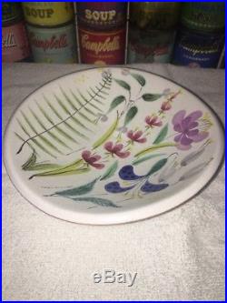 Vintage STIG LINDBERG Gustavsberg Floral Faience FLOWERS Pottery Bowl Sweden MCM