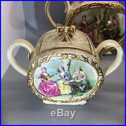 Vintage Sadler Barrel Shaped Teapot Jug & Bowl Rare Courting Couples Design