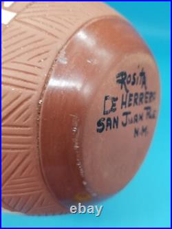 Vintage San Juan Pottery Bowl Carved ROSITA DE HERRERA 6 1/4 x 5 1/2 (1963-2021)