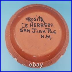 Vintage San Juan Pottery Bowl Carved ROSITA DE HERRERA 6 1/4 x 5 1/2 (1963-2021)