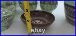 Vintage Santa Anita Ware Vreni Green Brown Pottery Set 5 Plates Bowl Duck Dishes Vintage Santa Anita Ware Vreni Green Brown Pottery Set 5 Plates Bowl Duck Dishes